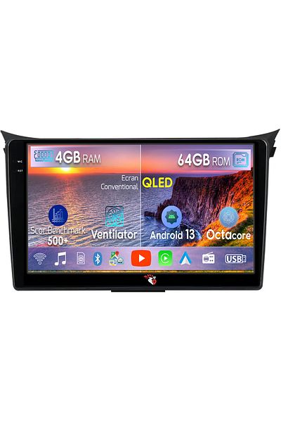 navi-it Navigatie dedicata Hyundai i30 2011-2017, 4GB RAM 64GB ROM, Octacore, Android 13, Display QLED 9", D