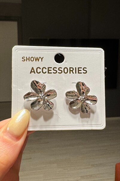 H&E DESIGN Kadın Gold Lotus Çiçeği Küpe