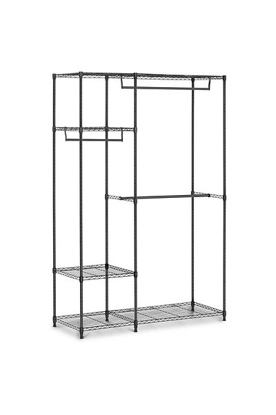 Royal Catering Suport de haine din sârmă pentru dulap, 4 rafturi, 3 umerașe, 119 x 45 x 179,5 cm, până la 270 kg