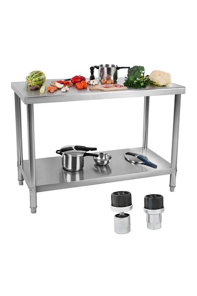 Royal Catering Stół blat roboczy gastronomiczny stalowy nierdzewny z półką 100x70cm