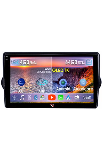 navi-it Navigatie dedicata Fiat TIPO Egea 2015, 4GB RAM 64GB ROM, Octacore, Android 14, Display QLED 1K 9",