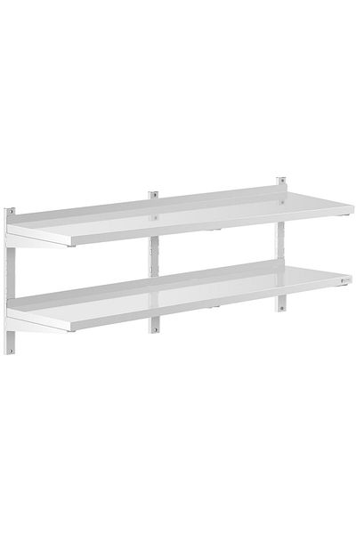 Royal Catering Raft dublu reglabil pentru catering, suspendat pe perete, din OȚEL, 150 x 40 cm