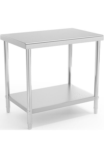 Royal Catering Stół blat roboczy stalowy nierdzewny z półką 90x60cm
