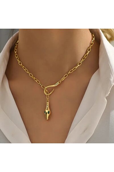 Ayzen snake necklace with stones