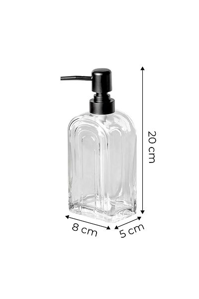 Kitchen Life Scandinavia Striped Glass Liquid Soap Dispenser 380 ml