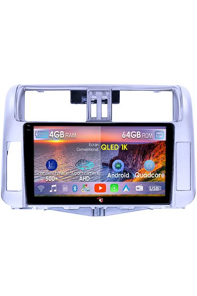 navi-it Dedicated navigation for Toyota Prado 150 2009-2013, 4GB RAM 64GB ROM, Octacore, Android 14, QLED display