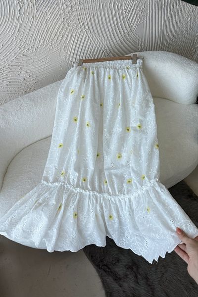 Poliyance Pelin Yellow Fisto Long Skirt