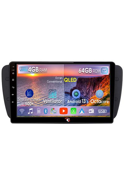 navi-it Navigatie dedicata Seat Ibiza 2009-2012, 4GB RAM 64GB ROM, Octacore, Android 13, Display QLED 9", DS