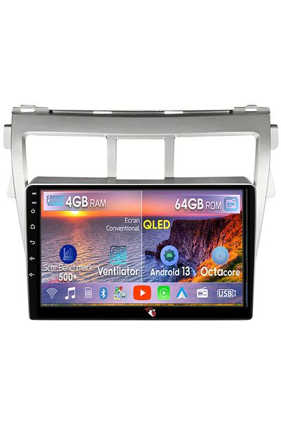 navi-it Dedicated navigation for Toyota Vios 2007-2012, 4GB RAM 64GB ROM, Octacore, Android 13, Display QLED 9", D
