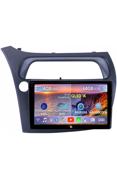 navi-it Navigatie dedicata Honda Civic 2005-2011, 4GB RAM 64GB ROM, Octacore, Android 14, Display QLED 1K 9"