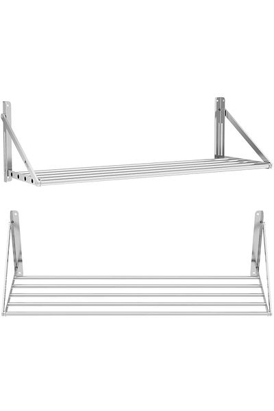 Royal Catering Raft de perete suspendat din oțel inoxidabil, pliabil, 120 x 45 cm