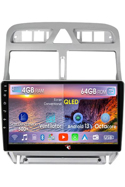 navi-it Navigatie dedicata Peugeot 307 2000-2013, 4 GB RAM 64 ROM, Android 13, Display QLED, 9", DSP, Carpla