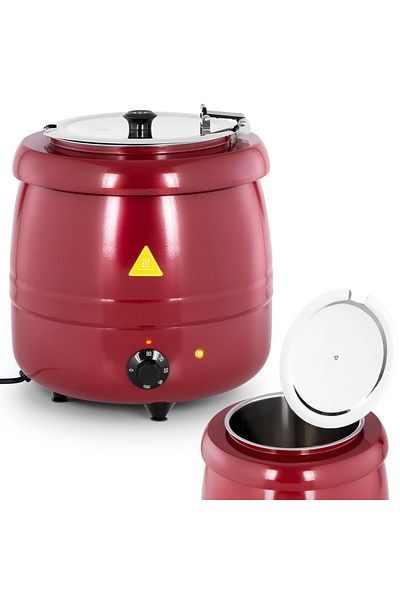 Royal Catering Kociołek termos na zupę elektryczny ze stali nierdzewnej cool-touch 400 W 10 l 35-80C czerwony