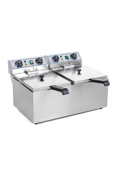 Royal Catering Frytownica elektryczna dwukomorowa TIMER 2x9L