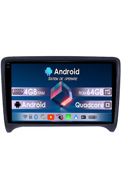 navi-it Navigatie dedicata Audi TT 2006-2015, Android 14, Wireless Carplay si Android auto 4GB RAM 64GB ROM,
