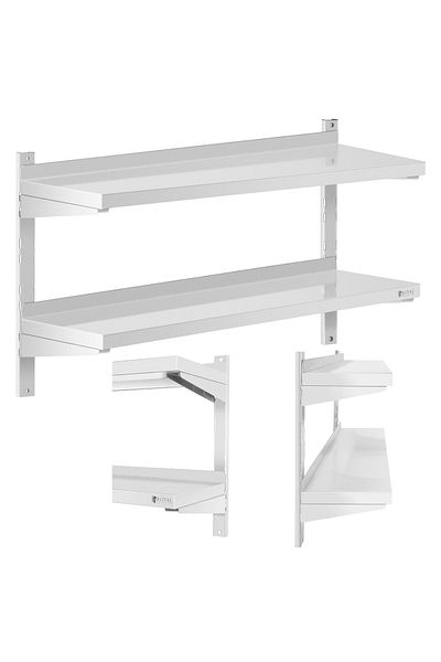 Royal Catering Raft dublu reglabil pentru catering, din oțel, 100 x 30 cm