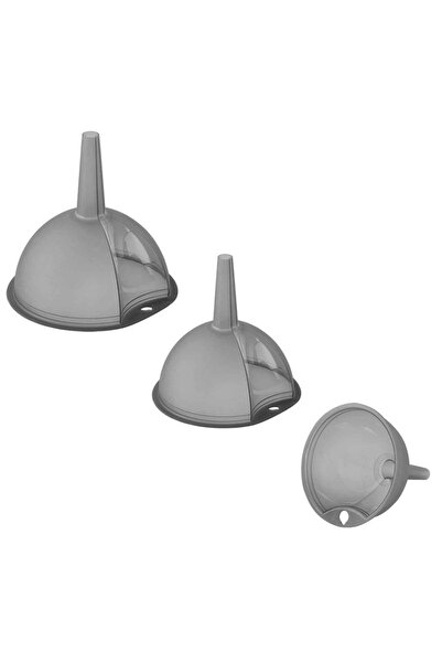 flores Set 3 palnii din plastic, gri, 10 cm, 12.5 cm, 14.5 cm, Y286