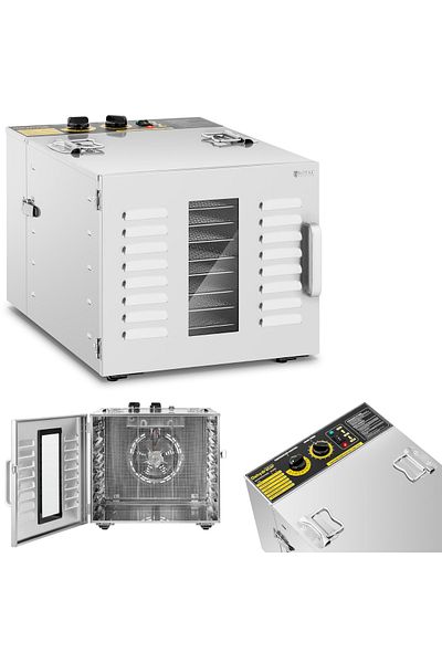 Royal Catering Uscător industrial de alimente pentru ierburi, fructe, ciuperci, 10 rafturi, 1000 W