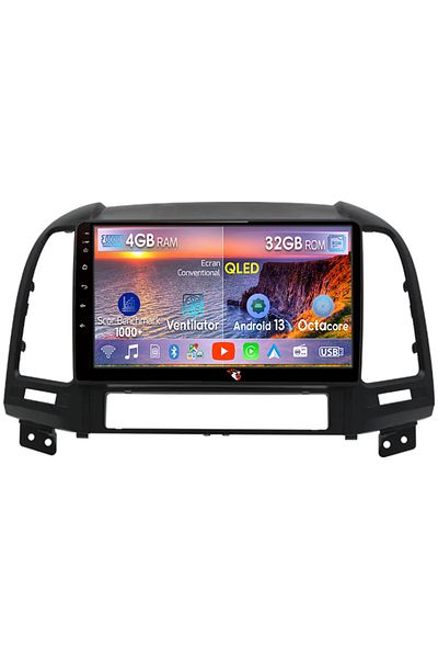 navi-it Dedicated navigation for Hyundai Santa Fe, 2005-2012, 4GB RAM 32GB ROM, Octacore, Android 13, QLED display