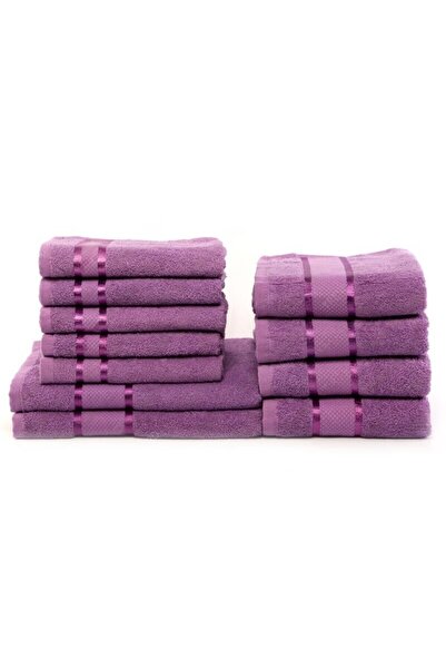OEM Set of 11 bath towels, Cotton, 400g/m², 30x50cm/50x90cm/70x135cm, Purple