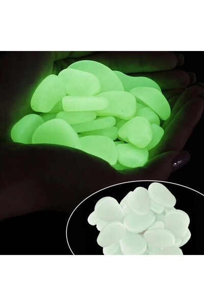 PROCART Pietricele fosforescente translucide care strălucesc în verde, decora...