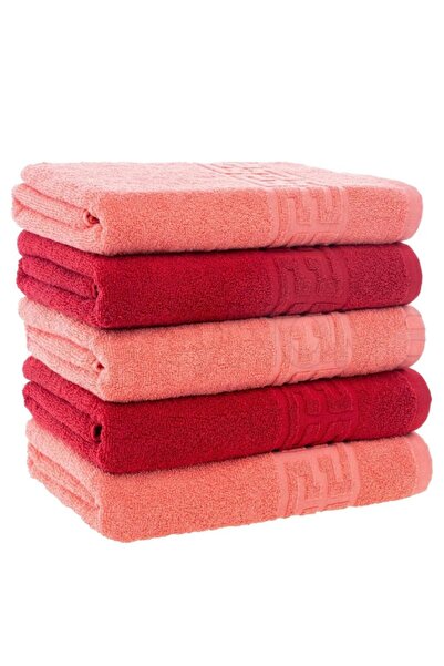 Plush Set 5 Prosoape corai rosu 50x90cm 100% Bumbac 550gr