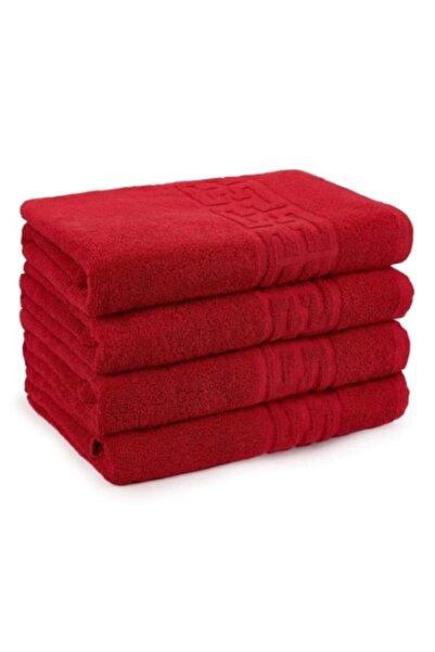 OEM Set 4 Towels Red 70x140cm 100% Cotton 550gr