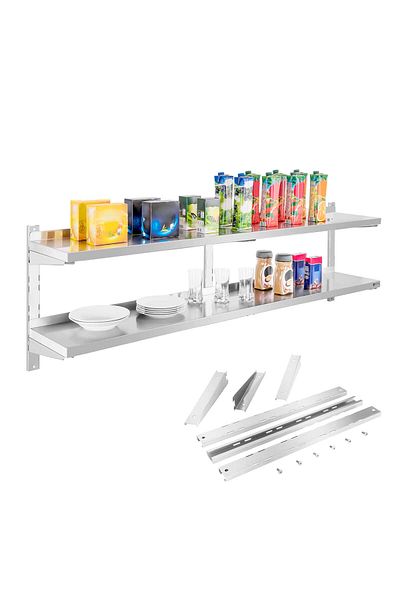 Royal Catering Raft dublu de perete din oțel, reglabil, 180 cm