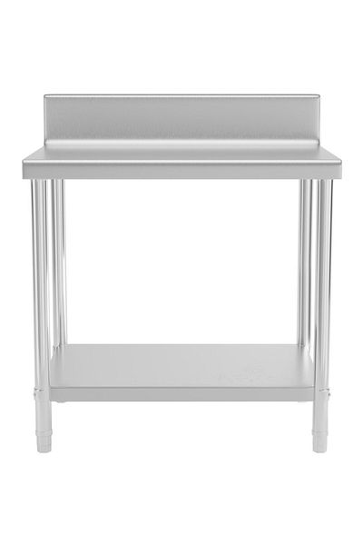 Royal Catering Stół blat roboczy stalowy nierdzewny przyścienny z rantem i półką 90x60cm
