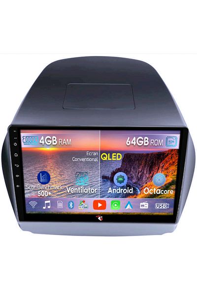 navi-it Navigatie dedicata Toyota Tucson IX35 2010, 4GB RAM 64GB ROM, Octacore, Android 14, Display QLED 1K