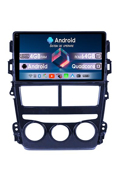 navi-it Navigatie dedicata Toyota Vios 2018-2019, 4GB RAM 64GB ROM, Quad Core, Display 9" QLED 1K, Carplay,