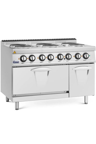 Royal Catering Aragaz electric cu cuptor și dulap, 6 arzătoare, 400 V, 19,1 kW