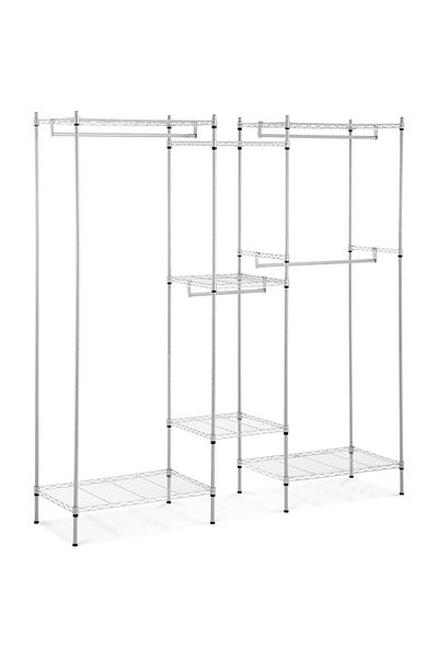 Royal Catering Suport de haine din sârmă pentru dulap, 7 rafturi, 4 tije, 189 x 45 x 196 cm, până la 210 kg