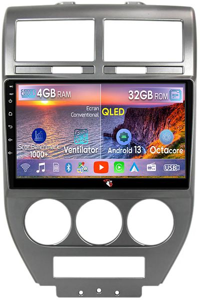 navi-it Navigatie dedicata Jeep Compass 2007-2009, 4 GB RAM 32 ROM, Android 13, Display QLED, 10", DSP, Carp