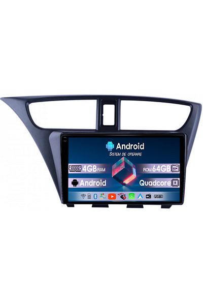 navi-it Navigatie dedicata Honda Civic IX Hatchback 2011-2015, 4GB RAM 64GB ROM, Octacore, Android 14, Displ