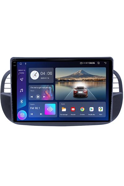 navi-it Navigatie dedicata Fiat 500, 4GB RAM 64GB ROM, Quadcore, Android 14, Display QLED 1K 9", DSP, Carpla