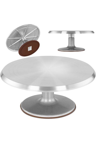 Royal Catering Patera podstawka na ciasto tort ciastka obrotowa aluminiowa śr. 31 cm