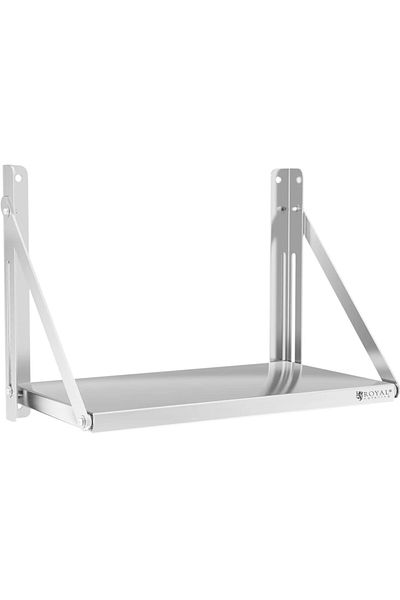 Royal Catering Raft de perete pliabil din oțel inoxidabil pentru catering, până la 40 kg, 60 x 30 cm
