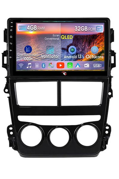 navi-it Dedicated navigation for Toyota Vios 2018-2019, 4GB RAM 32GB ROM, Android 13, Display 9 ", Internet, Apps