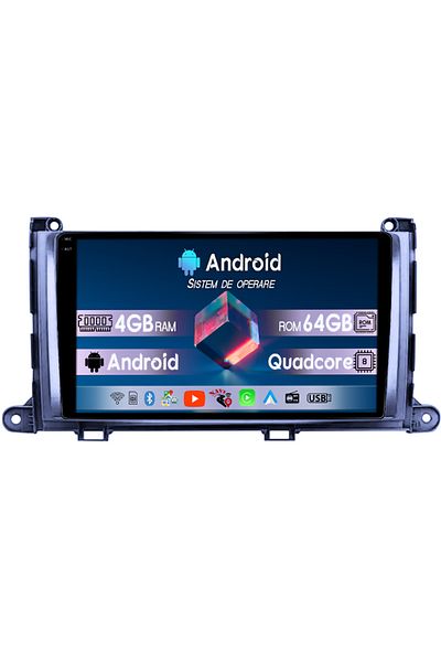 navi-it Navigatie dedicata Toyota Sienna 2009-2014, 4GB RAM 64GB ROM, Quad Core, Display 9" QLED 1K, Carplay