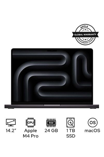 Apple MacBook Pro MX2J3 Liquid XDR Retina 14-Inch, M4 Pro Chip, 24GB RAM, 1TB SSD ENG ARABIC KEYBOARD