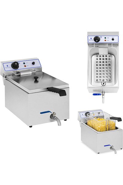Royal Catering Friteuză profesională pentru pește prăjit cu robinet 3000W 17L Royal Catering RCEF 15E
