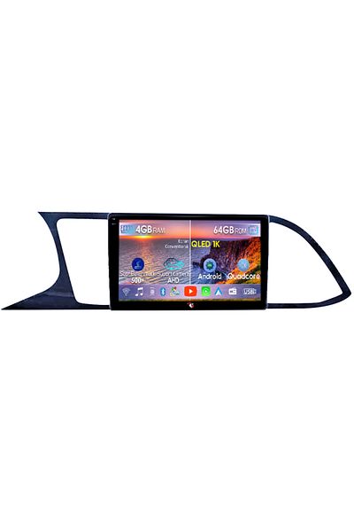 navi-it Navigatie dedicata Seat Leon 2012-2018, 4GB RAM 64GB ROM, Octacore, Android 14, Display QLED 1K 9",