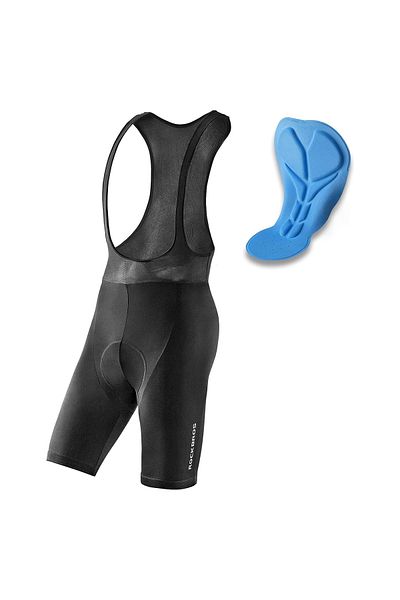 shumee Pantaloni scurți de ciclism cu bretele și protecție L - negri