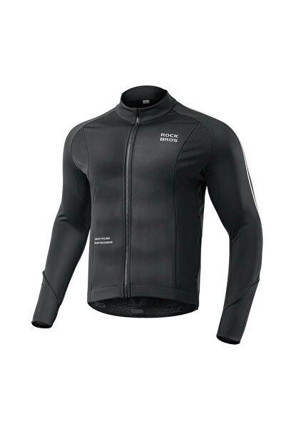 shumee Tricou ciclism cu mânecă lungă caldă toamnă/iarnă, L - negru