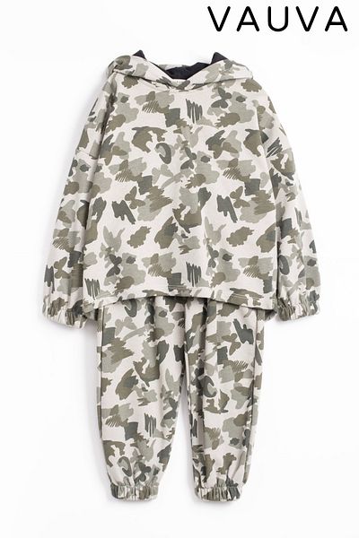 Vauva Boy's Suit Camouflage Pattern Soldier Costume Hooded Suit