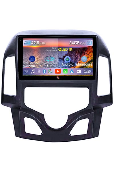 navi-it Navigatie dedicata Hyundai i30 2007-2012, 4GB RAM 64GB ROM, Octacore, Android 14, Display QLED 1K 9"