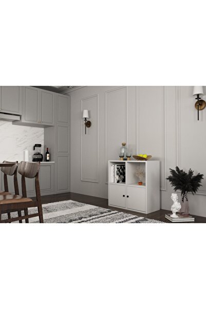 Nettrends Kapakli Rafli Çok Amaçli Dolap Beyaz 65 Cm Ça-d-1012-Ç