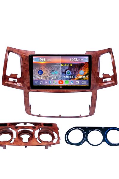 navi-it Navigatie dedicata Toyota Fortuner Hilux 2004-2014, 4GB RAM 64GB ROM, Octacore, Android 14, Display