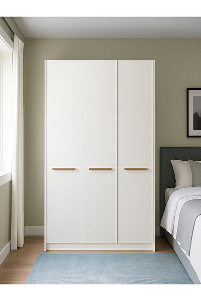dorpek Cosmos 6 Raflı 3 Kapaklı Gardırop - 210 cm Y, 125 cm G - Genç Odası ve Yatak Odası Gardırop